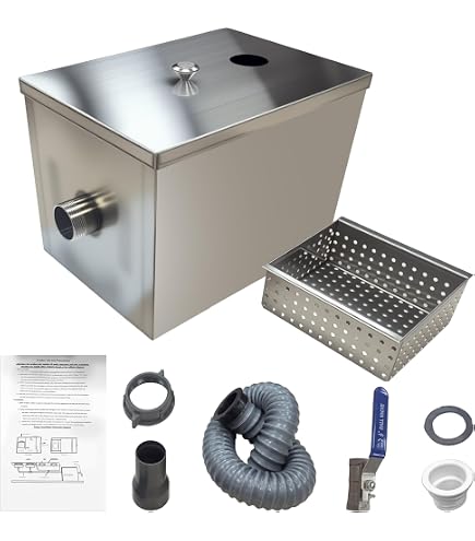 Amazon.co.jp: Kurflo グリーストラップ 油水分離器 阻集器 ステンレス
